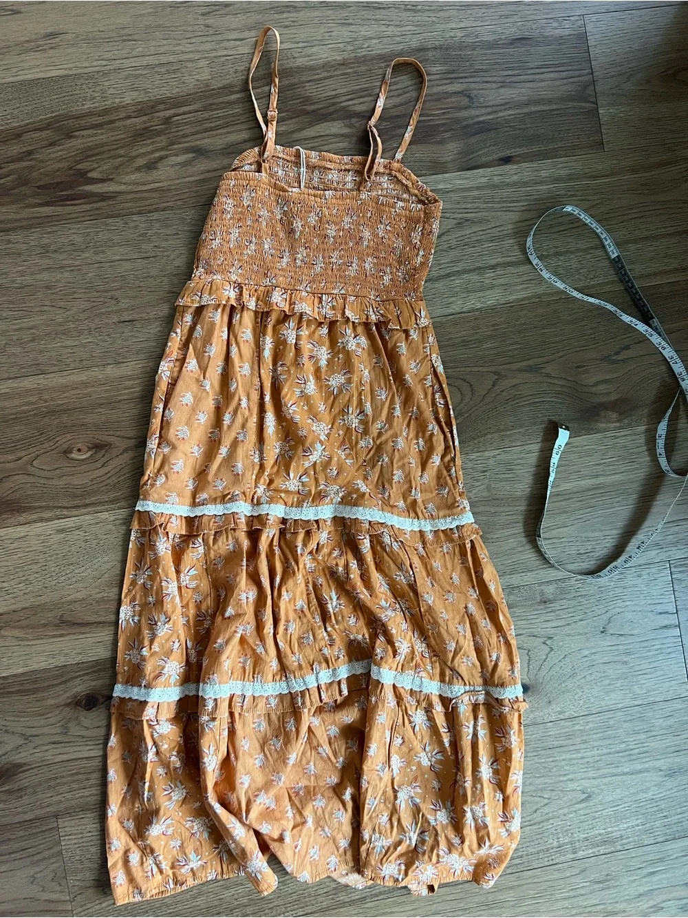 Universal Thread Mustard Floral Tiered Maxi Dress - Picture 4 of 7